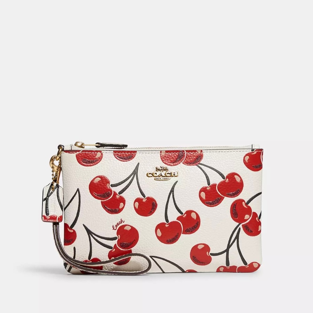 Small Wristlet With Cherry Print